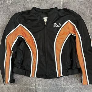Womens Harley Davidson Riding Gear Mesh Lined Black Wing Motorcycle Jacket Sz 1X